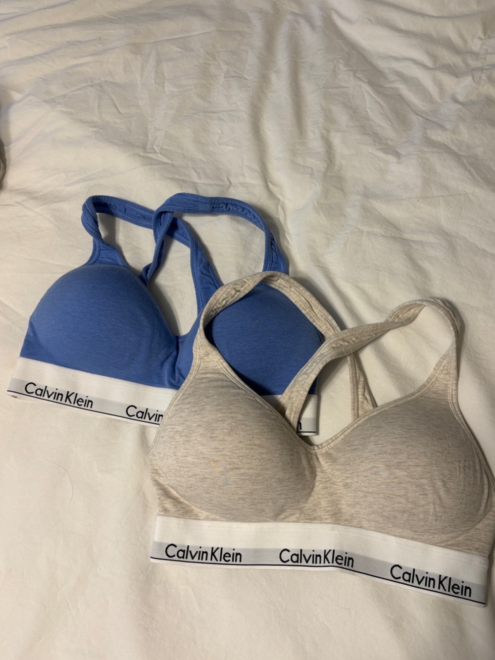Calvin Klein Blue & Light Gray Wireless Bralette Duo